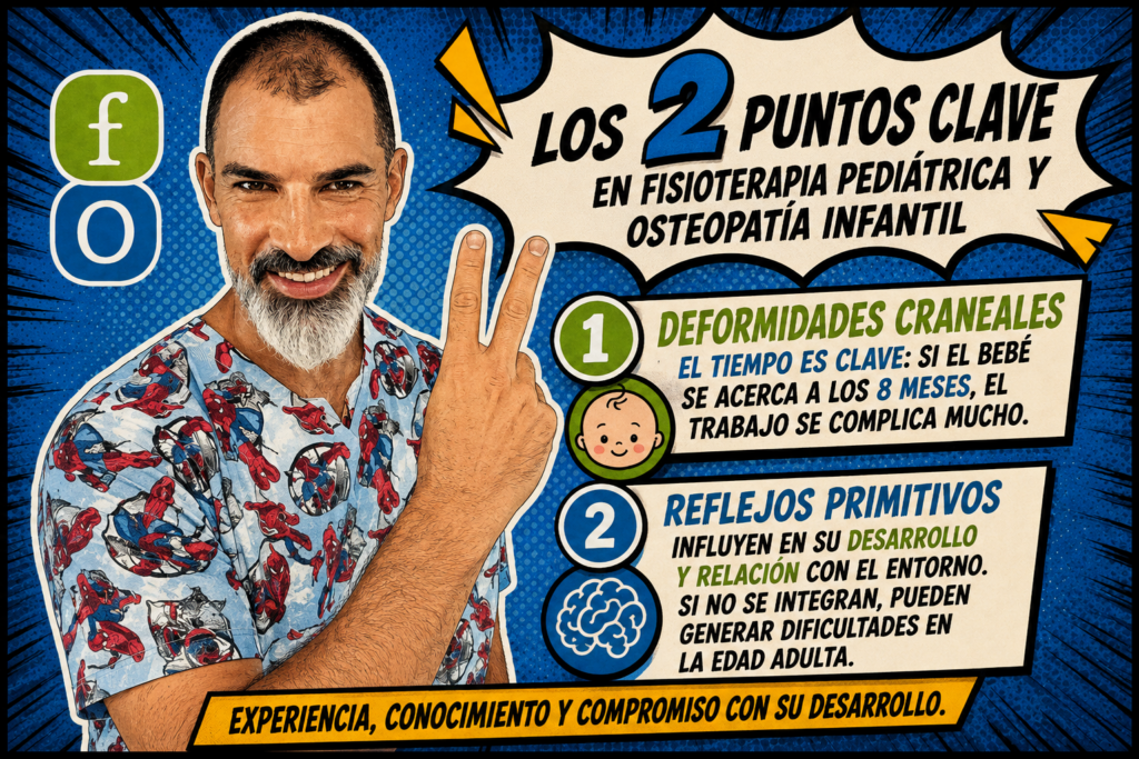 Fisioterapia pediátrica para valorar deformidades craneales y reflejos primitivos en bebés