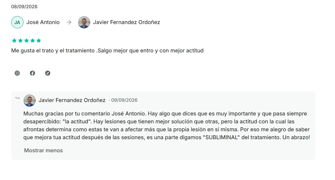 fisioterapia y osteopatia sabadell tiene muy buenas opiniones en doctoralia